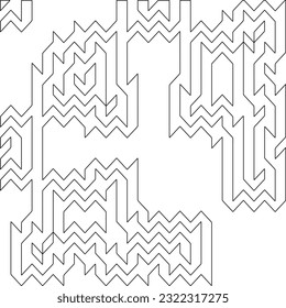 Vector pattern with symmetrical elements . Modern stylish abstract texture. Repeating geometric tiles from striped elements. Black and white pattern.