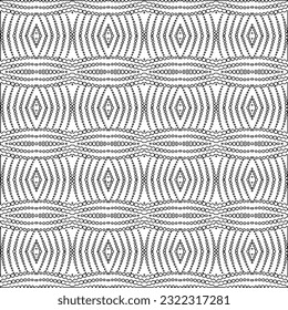 Vector pattern with symmetrical elements . Modern stylish abstract texture. Repeating geometric tiles from striped elements. Black and white pattern.
