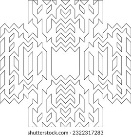 Vector pattern with symmetrical elements . Modern stylish abstract texture. Repeating geometric tiles from striped elements. Black and white pattern.