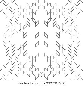 Vector pattern with symmetrical elements . Modern stylish abstract texture. Repeating geometric tiles from striped elements. Black and white pattern.