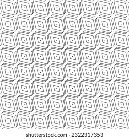 Vector pattern with symmetrical elements . Modern stylish abstract texture. Repeating geometric tiles from striped elements. Black and white pattern.