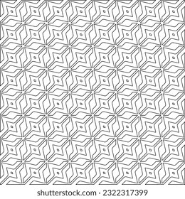 Vector pattern with symmetrical elements . Modern stylish abstract texture. Repeating geometric tiles from striped elements. Black and white pattern.