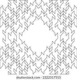 Vector pattern with symmetrical elements . Modern stylish abstract texture. Repeating geometric tiles from striped elements. Black and white pattern.