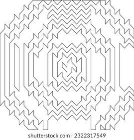 Vector pattern with symmetrical elements . Modern stylish abstract texture. Repeating geometric tiles from striped elements. Black and white pattern.