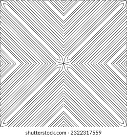 Vector pattern with symmetrical elements . Modern stylish abstract texture. Repeating geometric tiles from striped elements. Black and white pattern.
