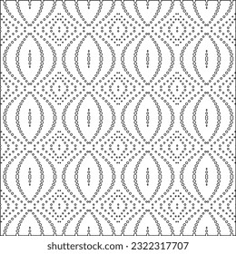 Vector pattern with symmetrical elements . Modern stylish abstract texture. Repeating geometric tiles from striped elements. Black and white pattern.