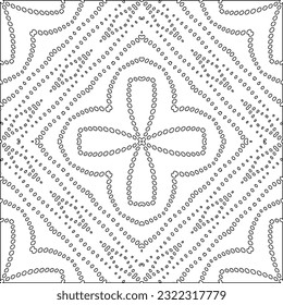 Vector pattern with symmetrical elements . Modern stylish abstract texture. Repeating geometric tiles from striped elements. Black and white pattern.