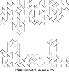 Vector pattern with symmetrical elements . Modern stylish abstract texture. Repeating geometric tiles from striped elements. Black and white pattern.