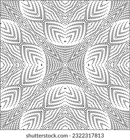 Vector pattern with symmetrical elements . Modern stylish abstract texture. Repeating geometric tiles from striped elements. Black and white pattern.