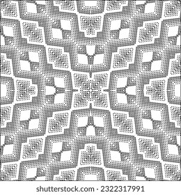 Vector pattern with symmetrical elements . Modern stylish abstract texture. Repeating geometric tiles from striped elements. Black and white pattern.