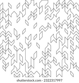 Vector pattern with symmetrical elements . Modern stylish abstract texture. Repeating geometric tiles from striped elements. Black and white pattern.