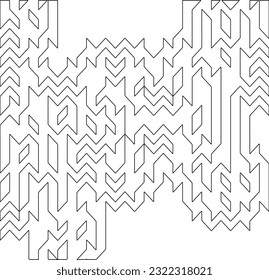 Vector pattern with symmetrical elements . Modern stylish abstract texture. Repeating geometric tiles from striped elements. Black and white pattern.