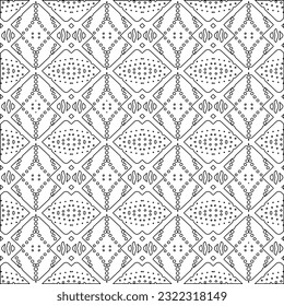 Vector pattern with symmetrical elements . Modern stylish abstract texture. Repeating geometric tiles from striped elements. Black and white pattern.