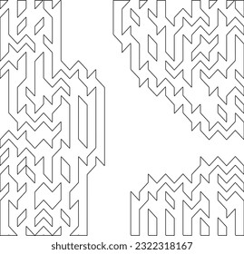 Vector pattern with symmetrical elements . Modern stylish abstract texture. Repeating geometric tiles from striped elements. Black and white pattern.