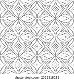 Vector pattern with symmetrical elements . Modern stylish abstract texture. Repeating geometric tiles from striped elements. Black and white pattern.