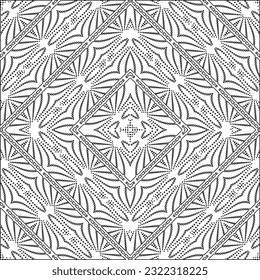Vector pattern with symmetrical elements . Modern stylish abstract texture. Repeating geometric tiles from striped elements. Black and white pattern.