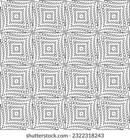 Vector pattern with symmetrical elements . Modern stylish abstract texture. Repeating geometric tiles from striped elements. Black and white pattern.