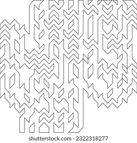 Vector pattern with symmetrical elements . Modern stylish abstract texture. Repeating geometric tiles from striped elements. Black and white pattern.