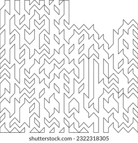 Vector pattern with symmetrical elements . Modern stylish abstract texture. Repeating geometric tiles from striped elements. Black and white pattern.