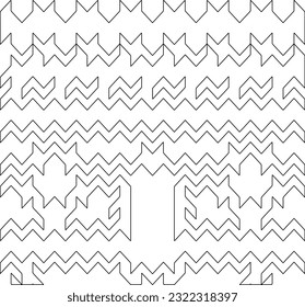 Vector pattern with symmetrical elements . Modern stylish abstract texture. Repeating geometric tiles from striped elements. Black and white pattern.