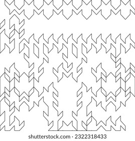 Vector pattern with symmetrical elements . Modern stylish abstract texture. Repeating geometric tiles from striped elements. Black and white pattern.