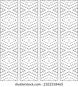Vector pattern with symmetrical elements . Modern stylish abstract texture. Repeating geometric tiles from striped elements. Black and white pattern.