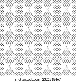Vector pattern with symmetrical elements . Modern stylish abstract texture. Repeating geometric tiles from striped elements. Black and white pattern.