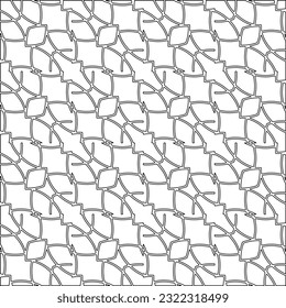 Vector pattern with symmetrical elements . Modern stylish abstract texture. Repeating geometric tiles from striped elements. Black and white pattern.