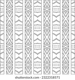 Vector pattern with symmetrical elements . Modern stylish abstract texture. Repeating geometric tiles from striped elements. Black and white pattern.