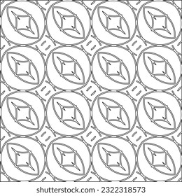 Vector pattern with symmetrical elements . Modern stylish abstract texture. Repeating geometric tiles from striped elements. Black and white pattern.