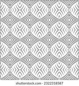 Vector pattern with symmetrical elements . Modern stylish abstract texture. Repeating geometric tiles from striped elements. Black and white pattern.