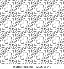 Vector pattern with symmetrical elements . Modern stylish abstract texture. Repeating geometric tiles from striped elements. Black and white pattern.