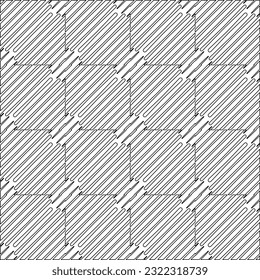 Vector pattern with symmetrical elements . Modern stylish abstract texture. Repeating geometric tiles from striped elements. Black and white pattern.