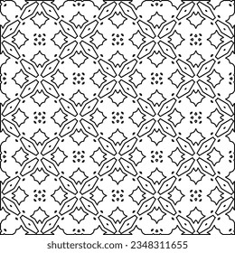 Vector pattern with symmetrical elements . Modern stylish abstract texture. Repeating geometric tiles from striped elements.Black and white pattern.