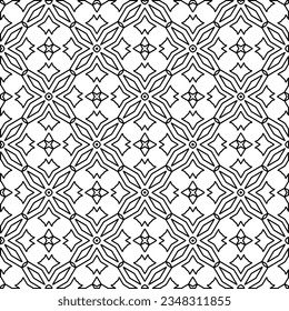 Vector pattern with symmetrical elements . Modern stylish abstract texture. Repeating geometric tiles from striped elements.Black and white pattern.