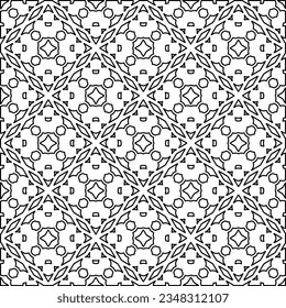 Vector pattern with symmetrical elements . Modern stylish abstract texture. Repeating geometric tiles from striped elements.Black and white pattern.