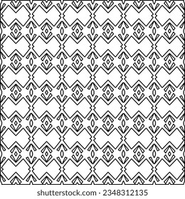 Vector pattern with symmetrical elements . Modern stylish abstract texture. Repeating geometric tiles from striped elements.Black and white pattern.