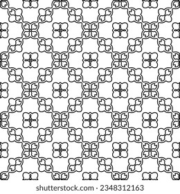 Vector pattern with symmetrical elements . Modern stylish abstract texture. Repeating geometric tiles from striped elements.Black and white pattern.