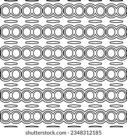 Vector pattern with symmetrical elements . Modern stylish abstract texture. Repeating geometric tiles from striped elements.Black and white pattern.