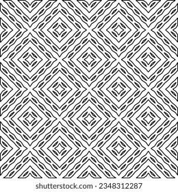 Vector pattern with symmetrical elements . Modern stylish abstract texture. Repeating geometric tiles from striped elements.Black and white pattern.