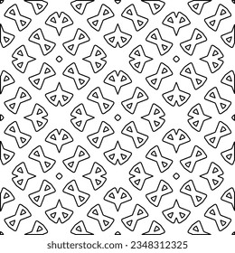 Vector pattern with symmetrical elements . Modern stylish abstract texture. Repeating geometric tiles from striped elements.Black and white pattern.