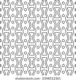 Vector pattern with symmetrical elements . Modern stylish abstract texture. Repeating geometric tiles from striped elements.Black and white pattern.