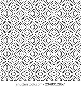 Vector pattern with symmetrical elements . Modern stylish abstract texture. Repeating geometric tiles from striped elements.Black and white pattern.