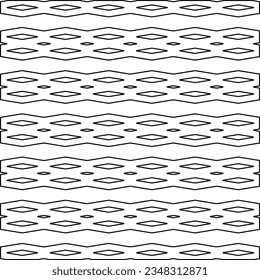 Vector pattern with symmetrical elements . Modern stylish abstract texture. Repeating geometric tiles from striped elements.Black and white pattern.