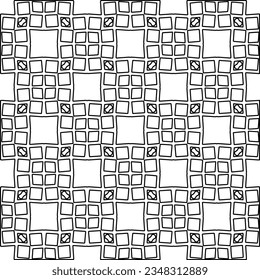 Vector pattern with symmetrical elements . Modern stylish abstract texture. Repeating geometric tiles from striped elements.Black and white pattern.