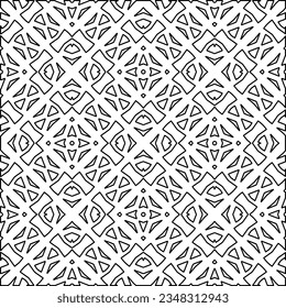 Vector pattern with symmetrical elements . Modern stylish abstract texture. Repeating geometric tiles from striped elements.Black and white pattern.