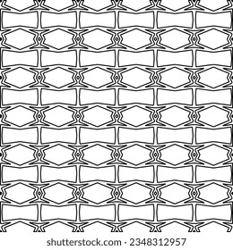 Vector pattern with symmetrical elements . Modern stylish abstract texture. Repeating geometric tiles from striped elements.Black and white pattern.