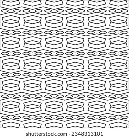 Vector pattern with symmetrical elements . Modern stylish abstract texture. Repeating geometric tiles from striped elements.Black and white pattern.