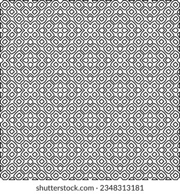 Vector pattern with symmetrical elements . Modern stylish abstract texture. Repeating geometric tiles from striped elements.Black and white pattern.