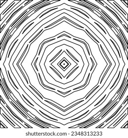 Vector pattern with symmetrical elements . Modern stylish abstract texture. Repeating geometric tiles from striped elements.Black and white pattern.